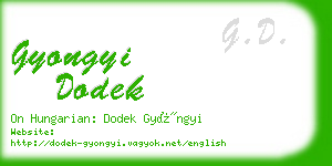 gyongyi dodek business card